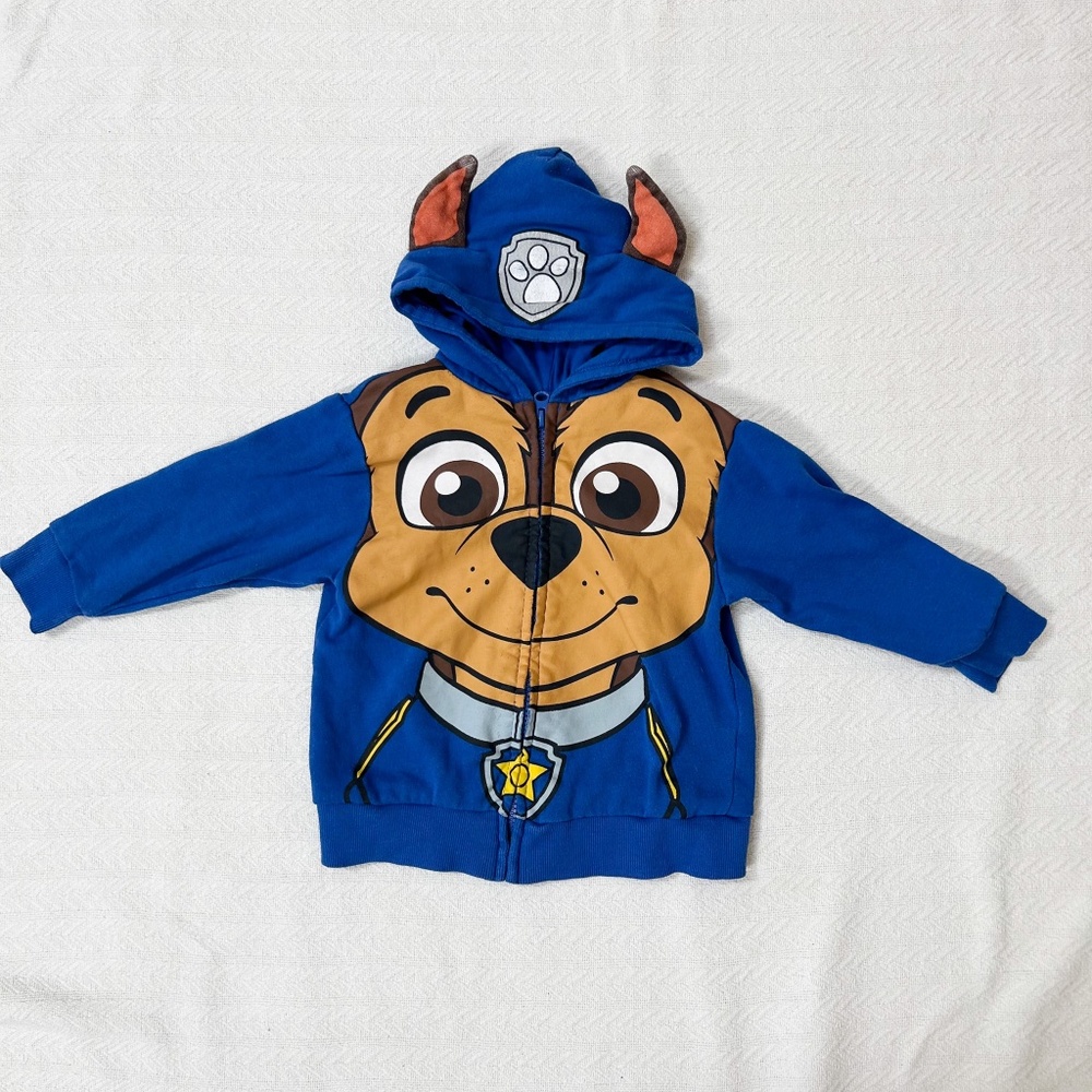 Paw Patrol Chase Jacket Zip Up - 3T - costume, hooded ears, blue, long sleeve
